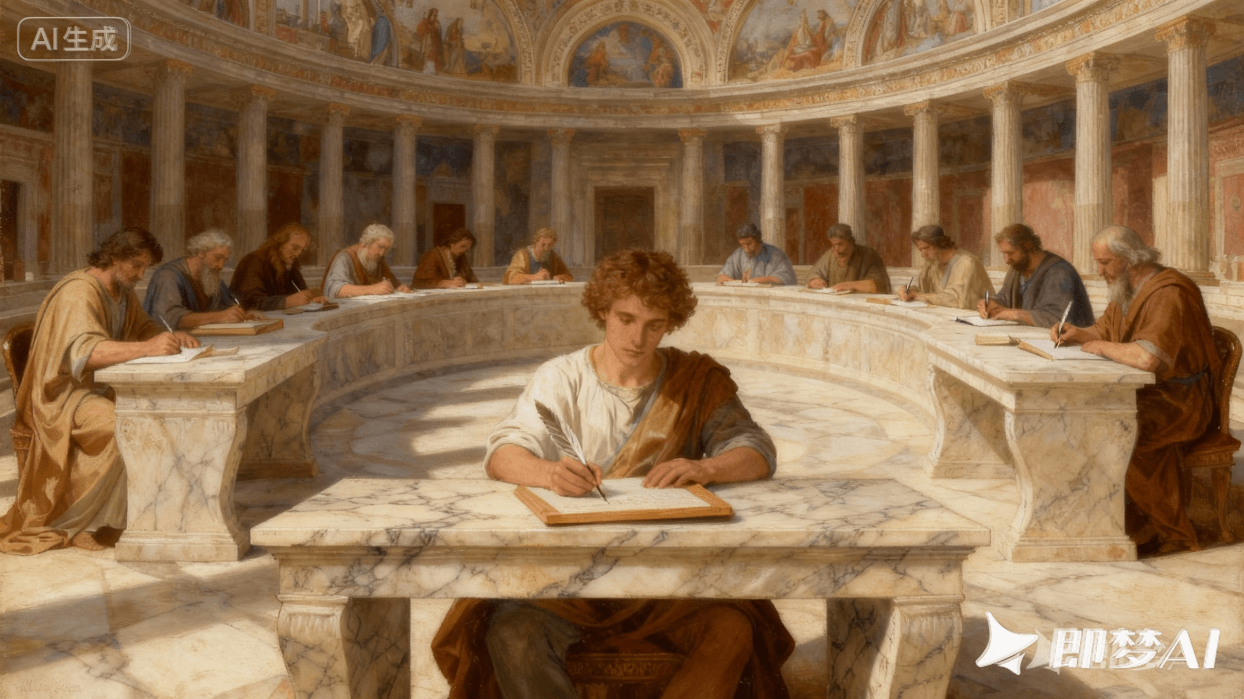 Classical academy scene